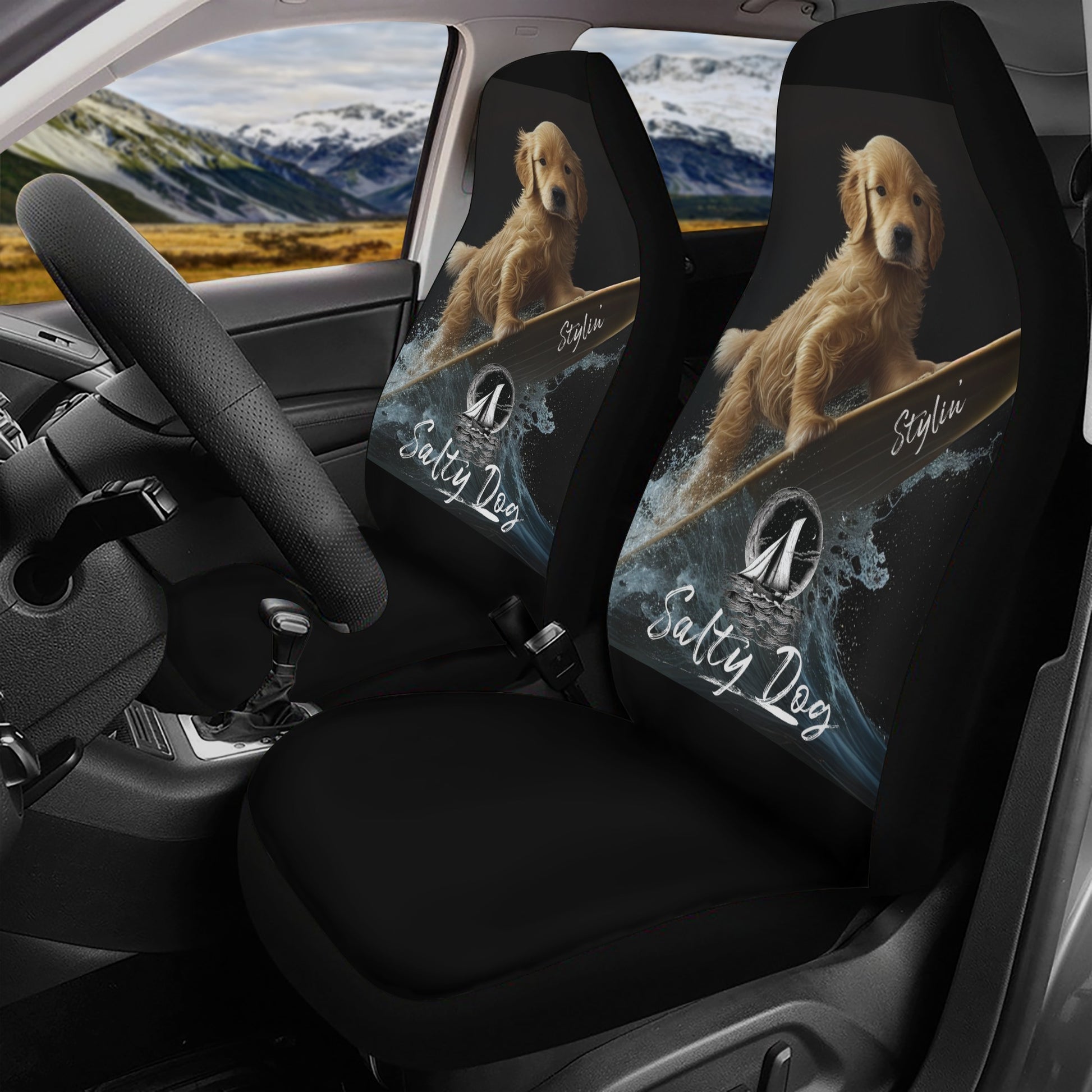 Salty Dog Beach Car Seat Cover Set - OCEANE