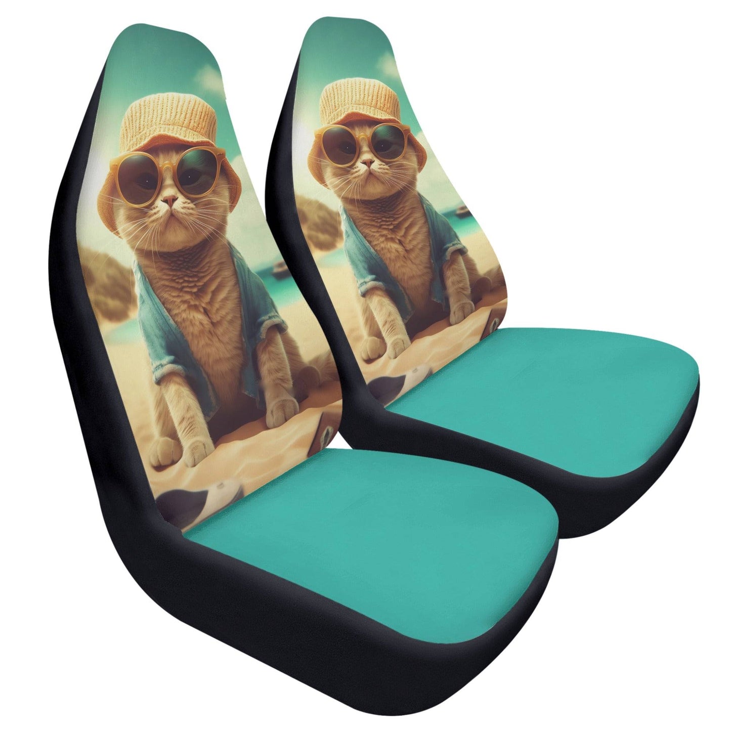 Cool Cat Life is a Beach Car Seat Covers (2 Pcs) - OCEANE