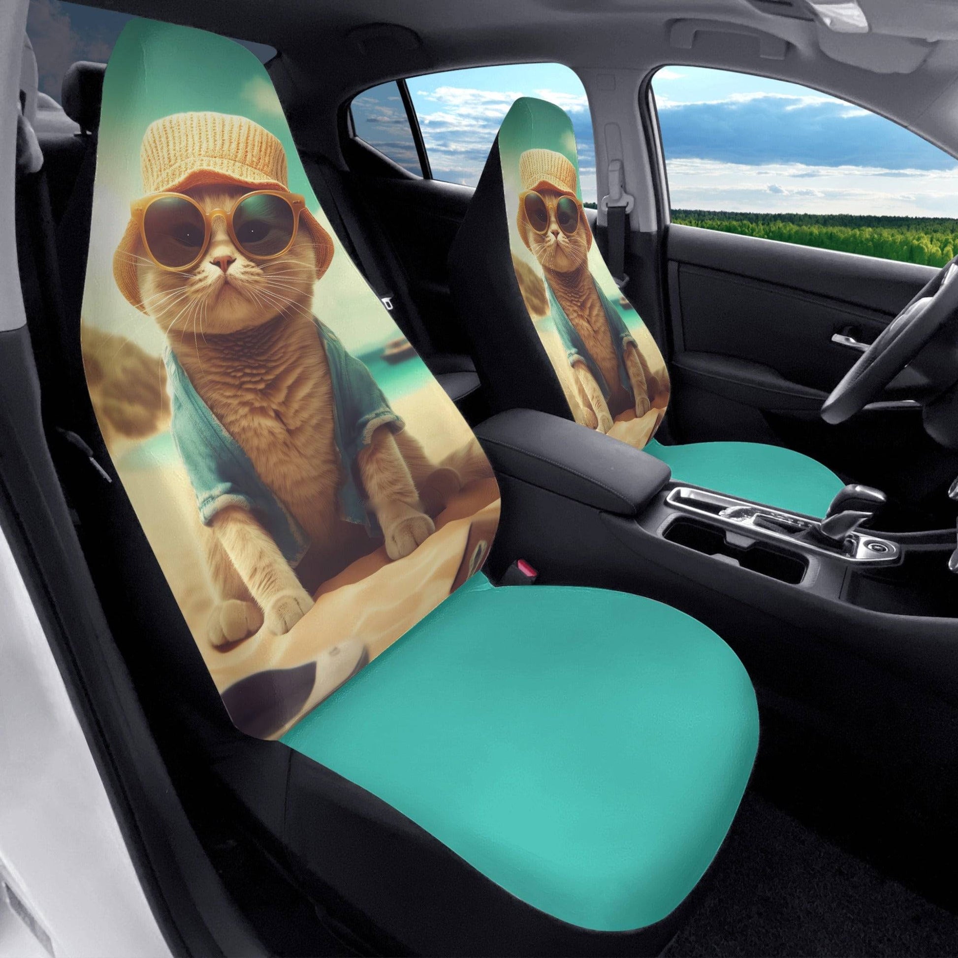 Cool Cat Life is a Beach Car Seat Covers (2 Pcs) - OCEANE