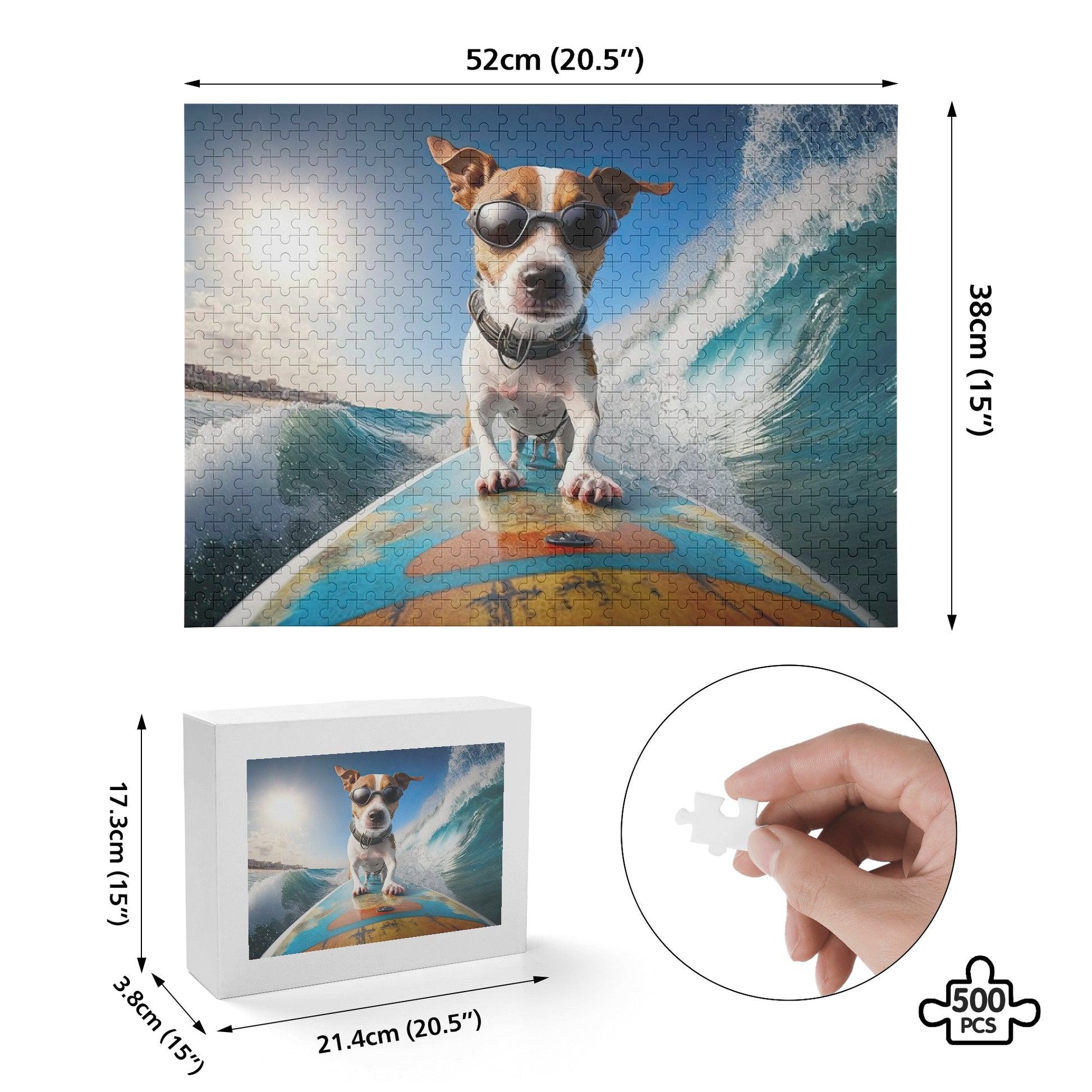 Personalized Pet Dog Picture Puzzle Jigsaw Game (500 Pcs) Choose your own pet, too! - OCEANE