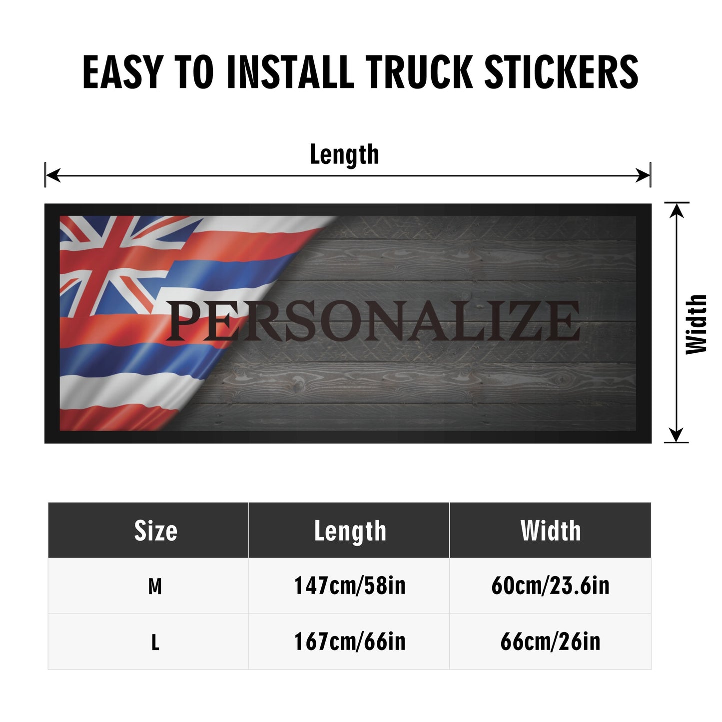 Auto Truck Personalized Decal Sticker CUSTOMIZED * HAWAII - OCEANE