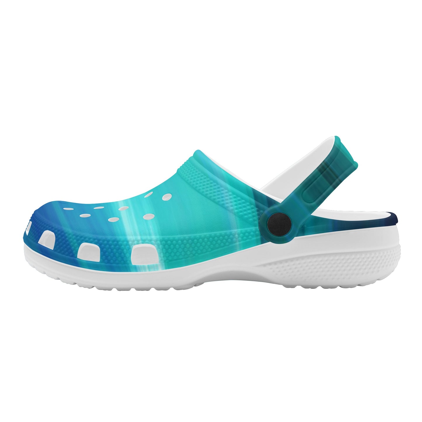 Women's Beach Wave  Blue Green Slider Style Clogs - OCEANE