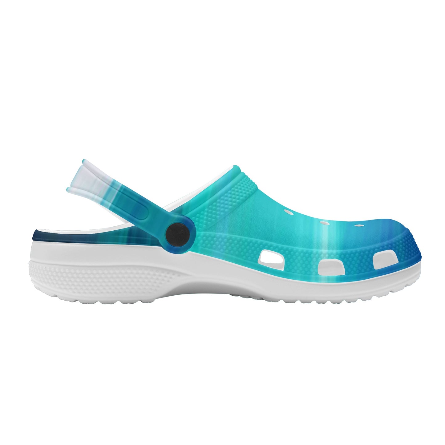 Women's Beach Wave  Blue Green Slider Style Clogs - OCEANE