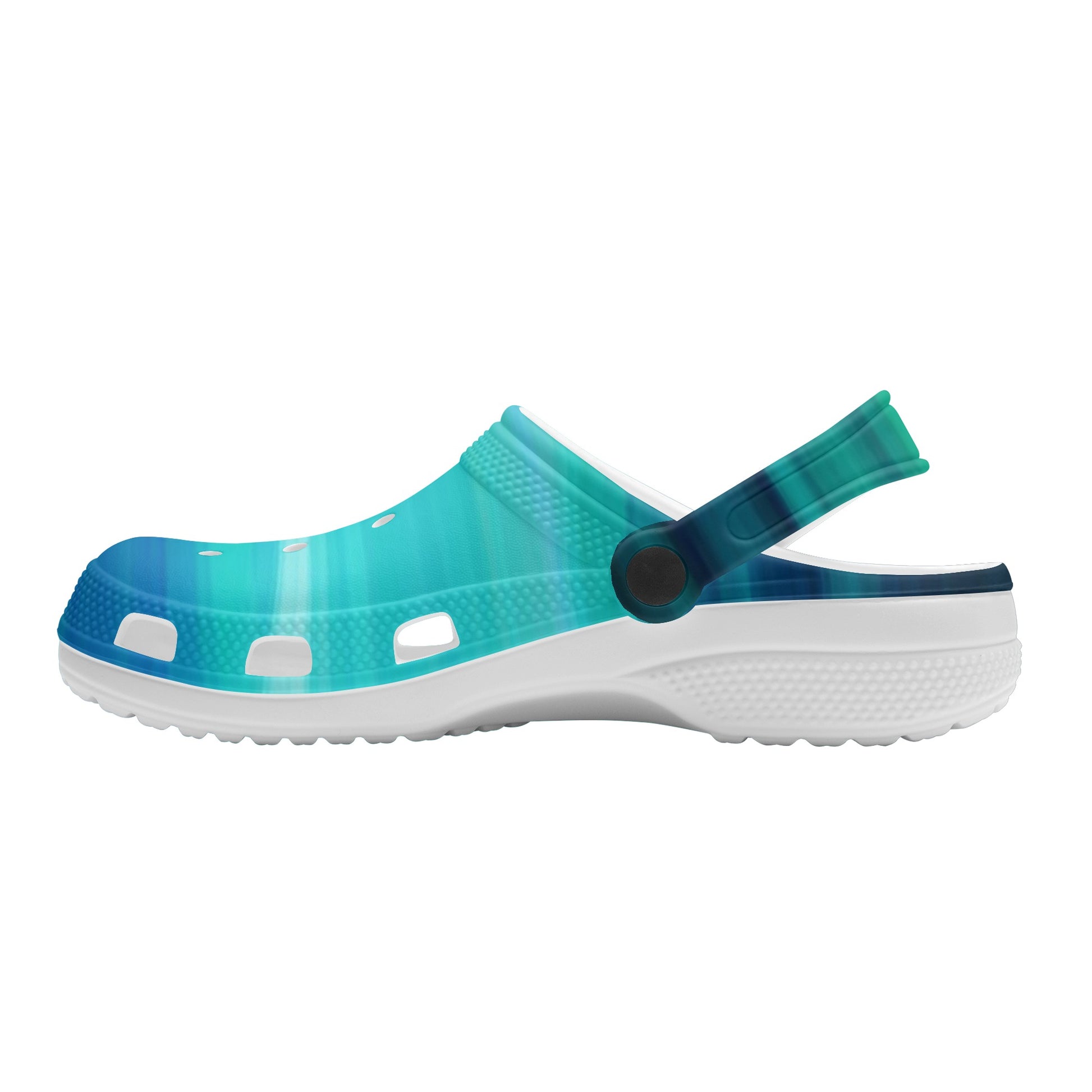 Women's Beach Wave  Blue Green Slider Style Clogs - OCEANE