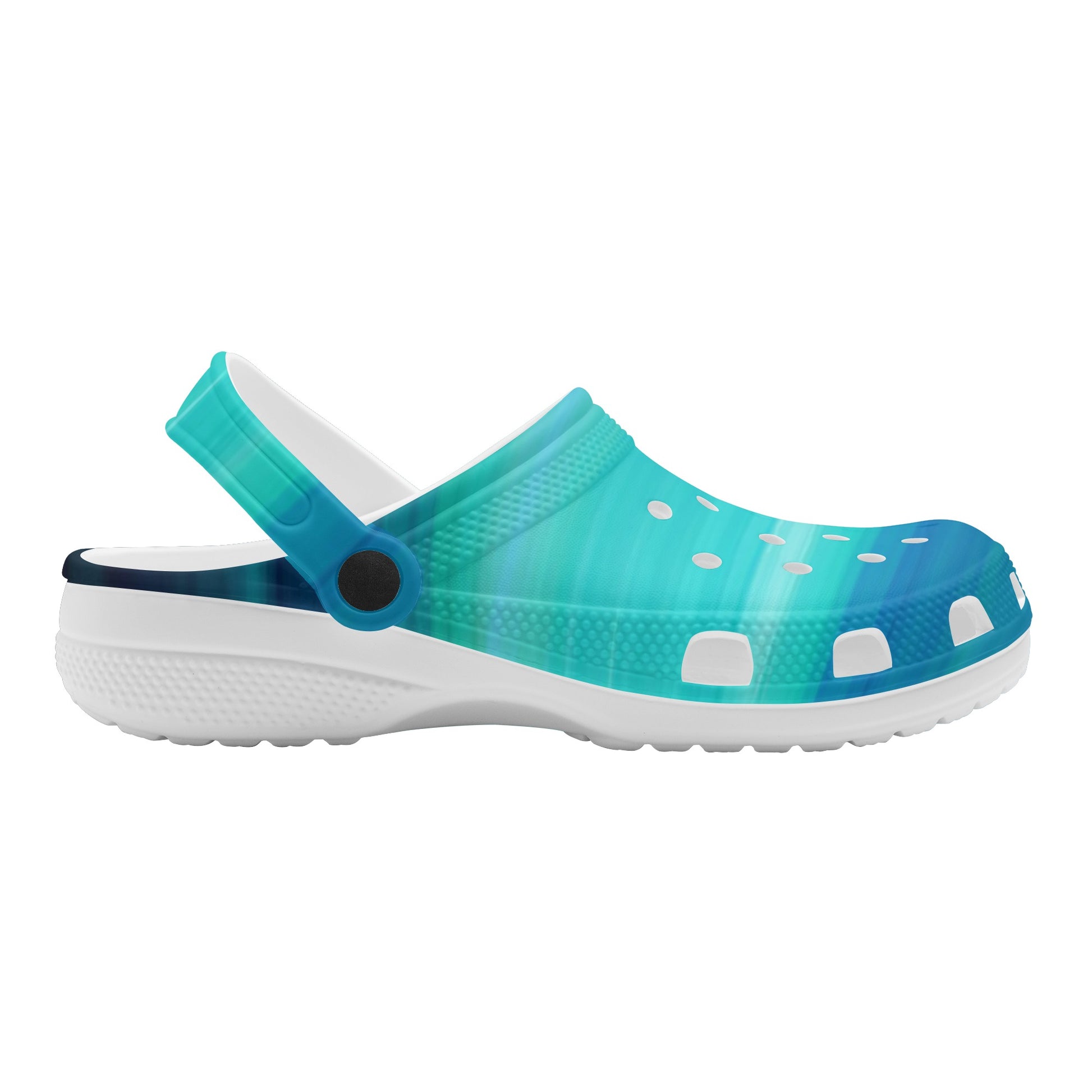 Women's Beach Wave  Blue Green Slider Style Clogs - OCEANE