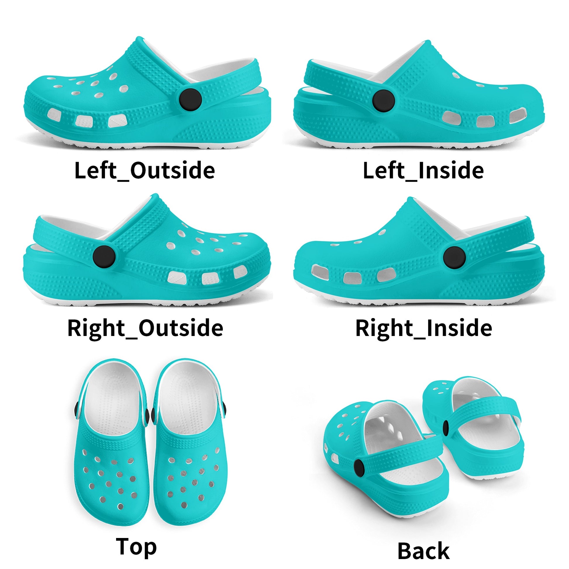 Kids Crocodile Clogs Everyday Play, Beach, and Activity Slip On Shoes in Teal, Tan, & Green - OCEANE