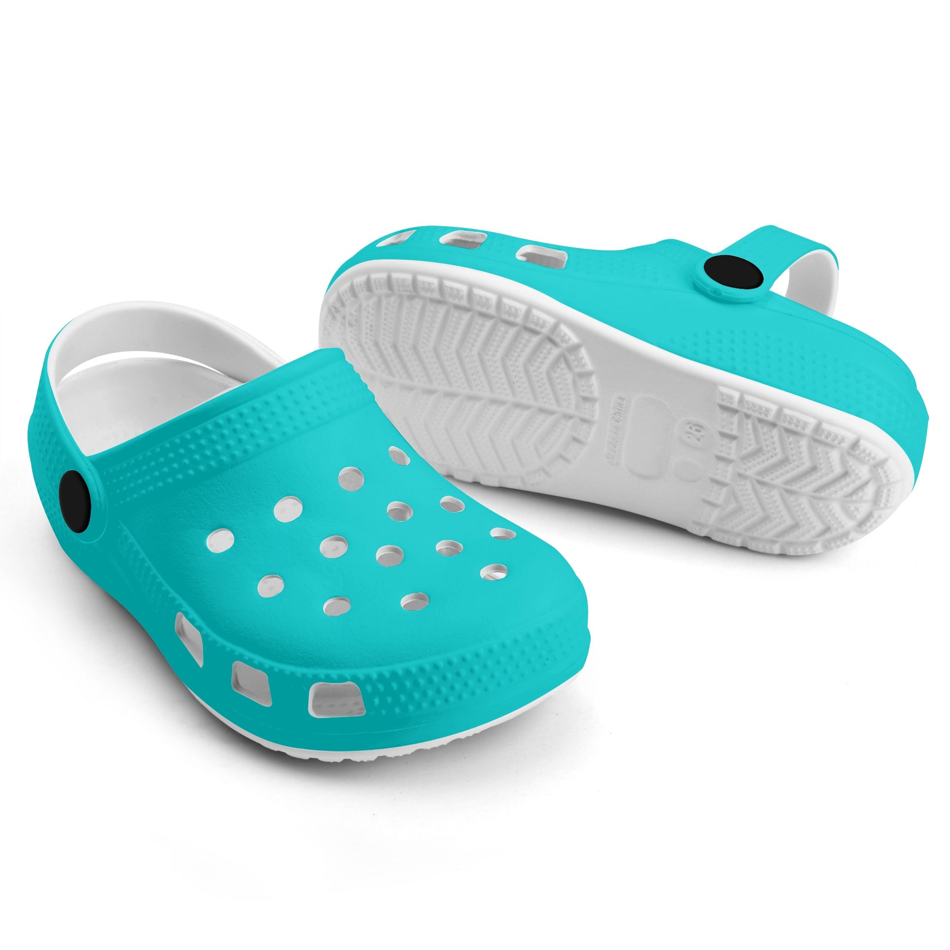 Kids Crocodile Clogs Everyday Play, Beach, and Activity Slip On Shoes in Teal, Tan, & Green - OCEANE