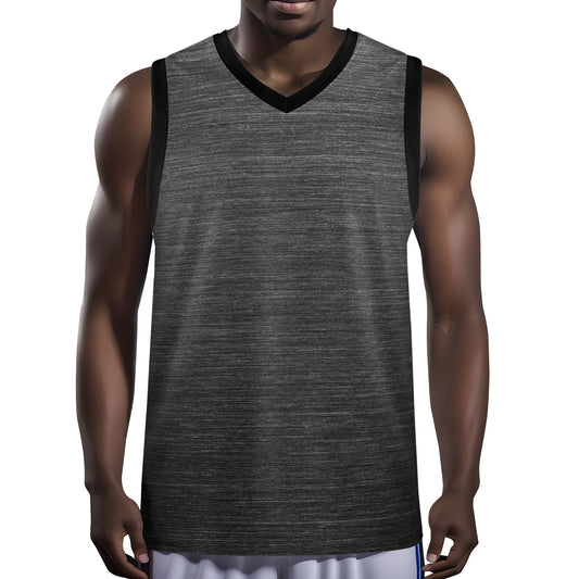 Mens Black & Gray Sleek Style Basketball Jersey - OCEANE