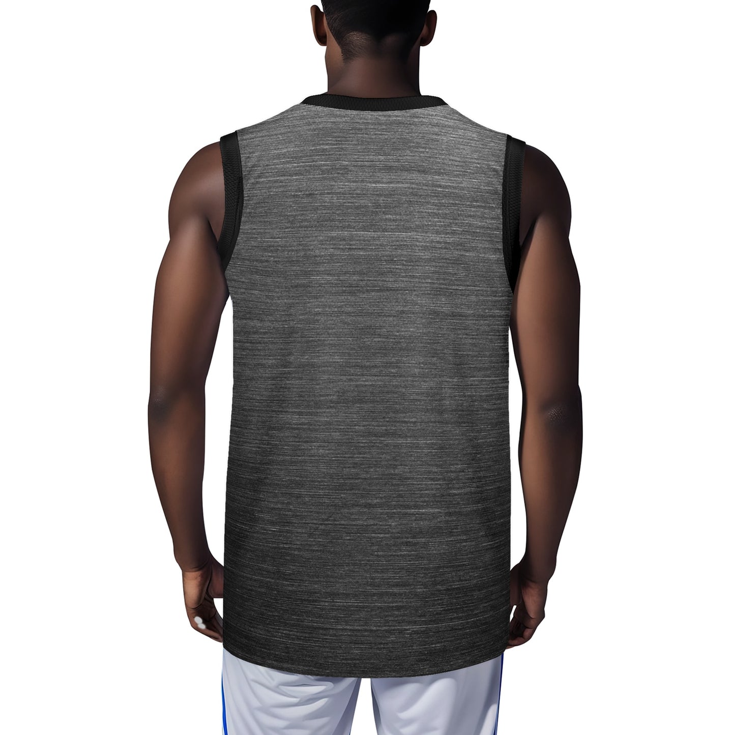 Mens Black & Gray Sleek Style Basketball Jersey - OCEANE