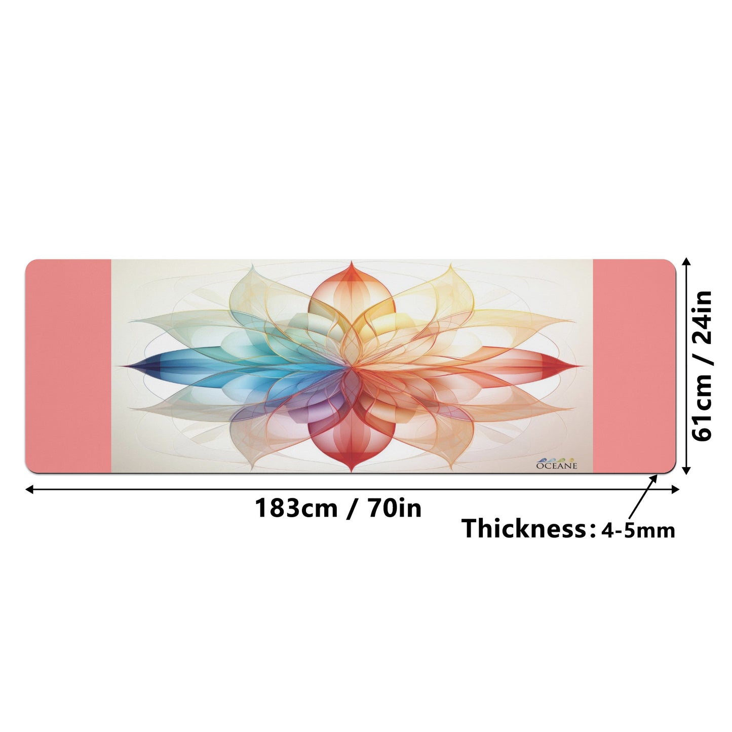 Flower of Life Yoga Mat  Color Focus Mandala 4mm Rubber - OCEANE