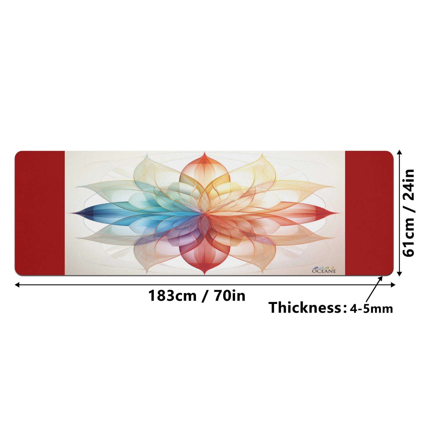 Flower of Life Yoga Mat  Color Focus Mandala 4mm Rubber - OCEANE