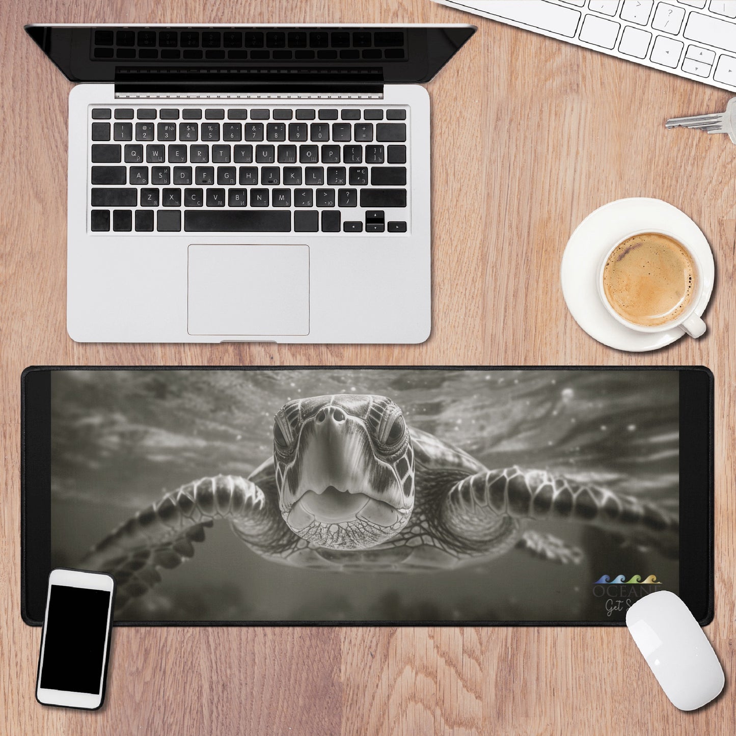 SEA TURTLE PORTRAIT PHOTO XL Mouse Mat MOUSEPAD for Computer & Office Décor