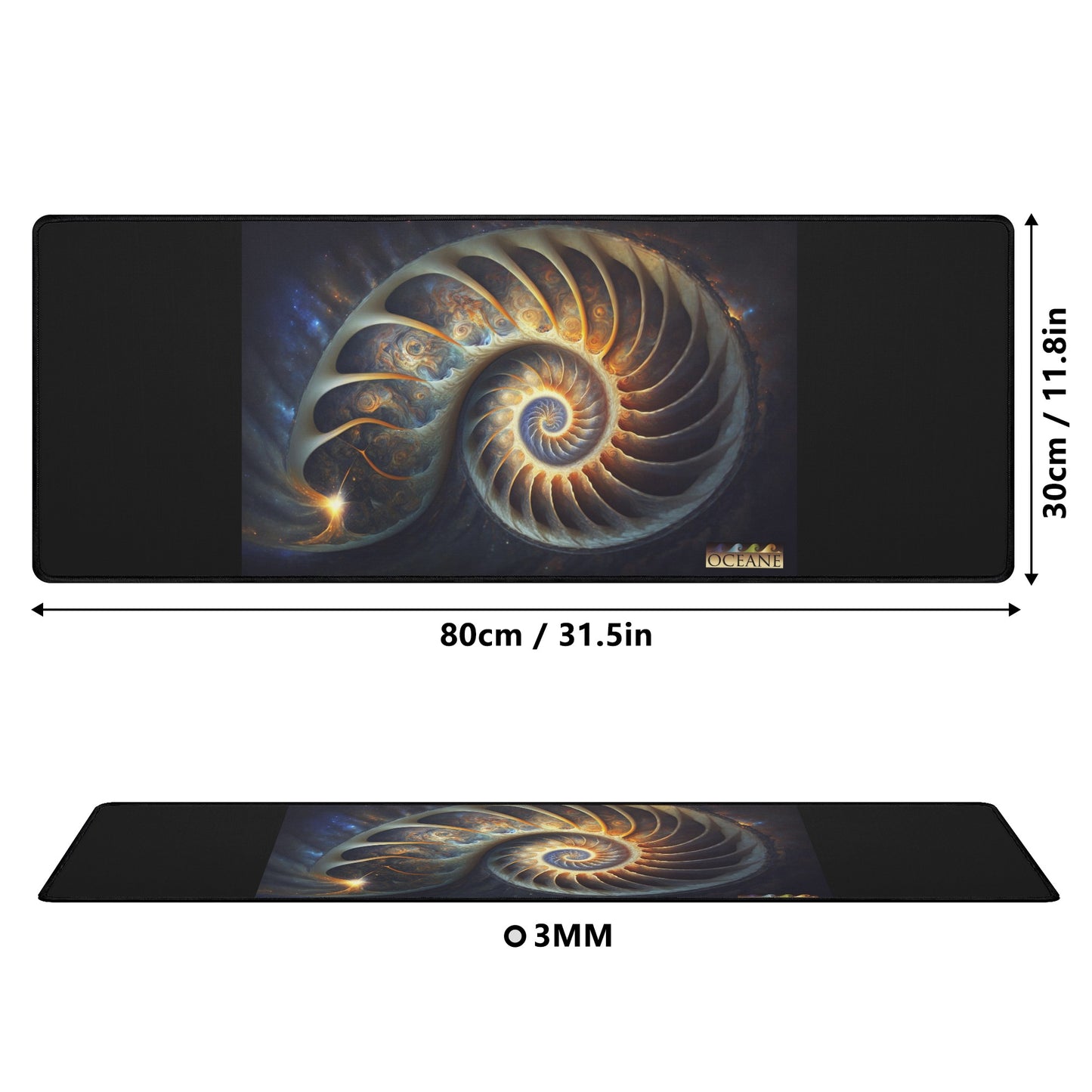 STAR GALAXY UNIVERSE FIBONACCI NAUTILUS SHELL XL Mouse Mat for Computer & Office Décor