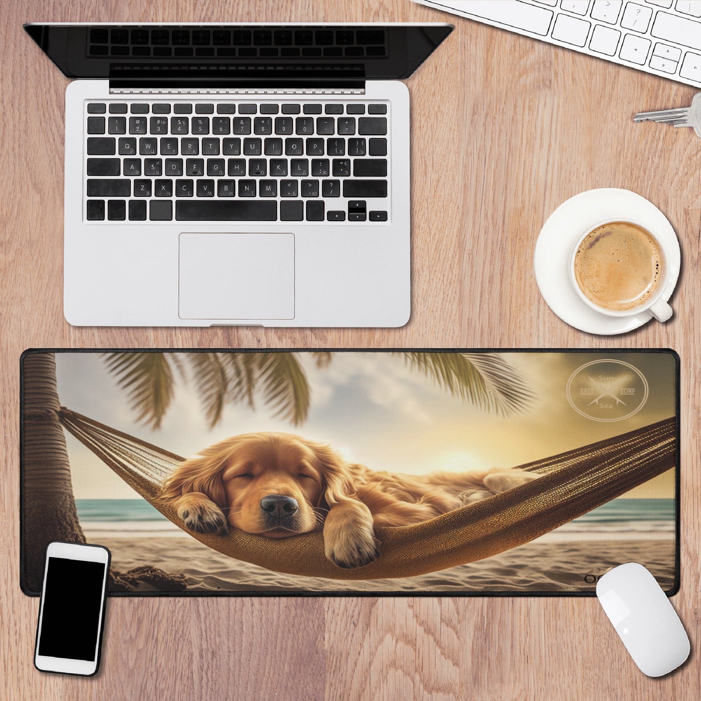 Desktop Home Office School Essentials College Professional Cute Decor XL Big Laptop Computer Accessories Mousepad Gaming Golden Get Salty DOG,TURTLE, MANDALA, FLOWER, PUPPY,STAR GALAXY NAUTILUS, WHALE Cloth + Rubber Mat