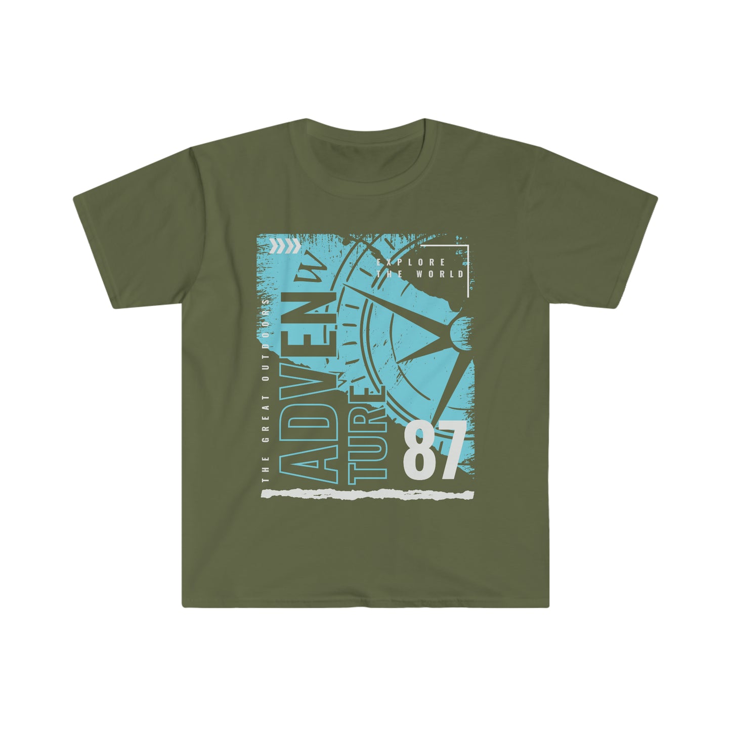 GREAT  ADVENTURE Compass Softstyle T-Shirt - OCEANE