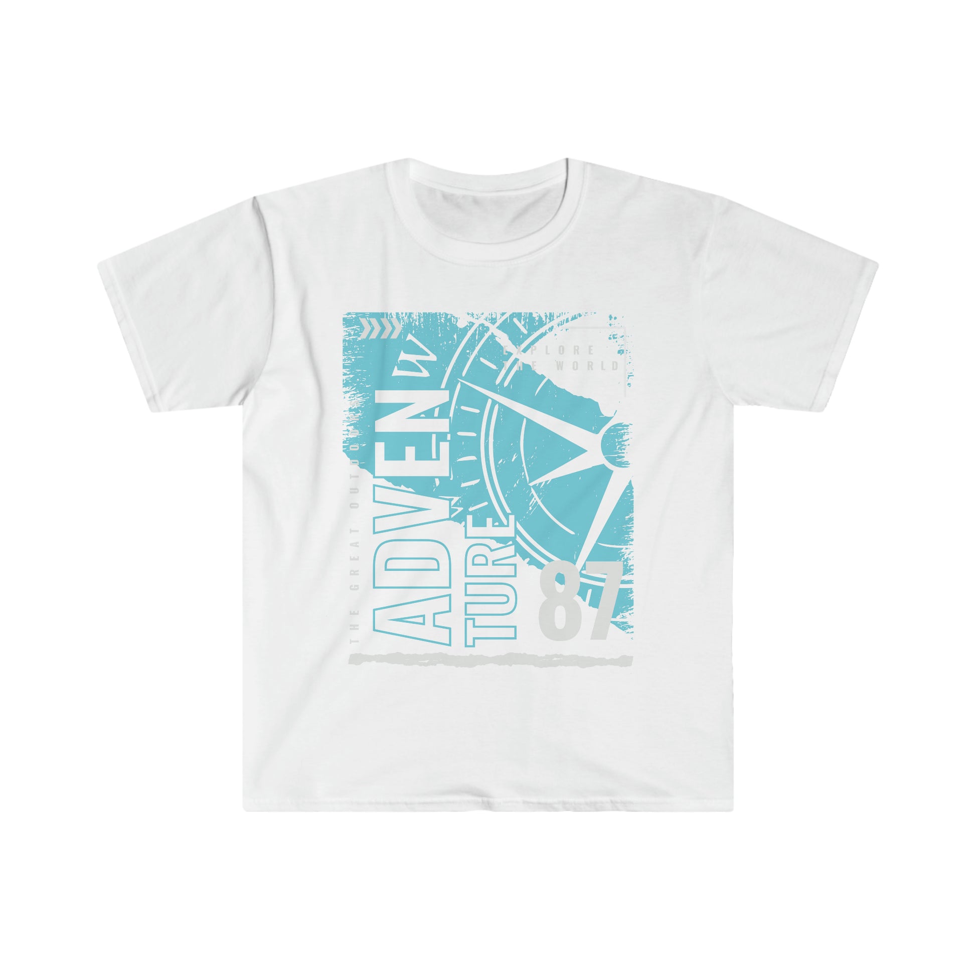 GREAT  ADVENTURE Compass Softstyle T-Shirt - OCEANE