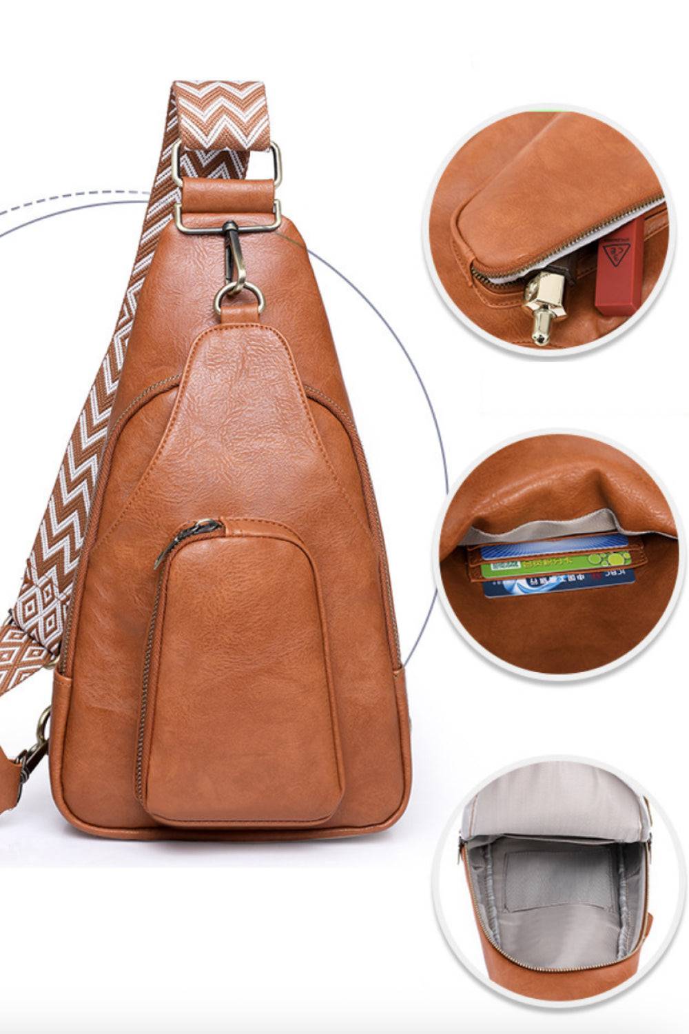 Adored Take A Trip PU Leather Sling Bag - OCEANE