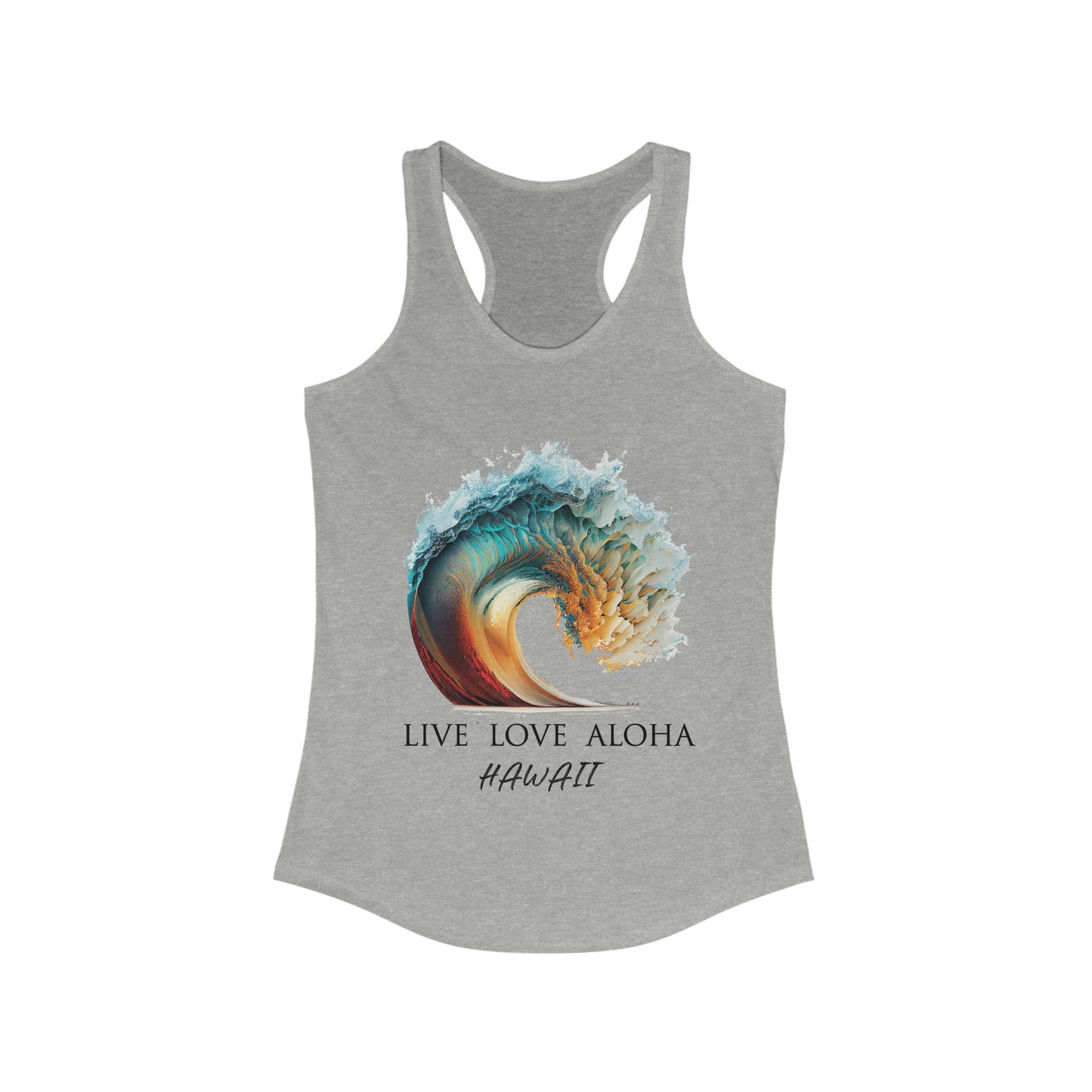 EPIC WAVE LIVE LOVE ALOHA HAWAII Women's Ideal Racerback Tank - OCEANE