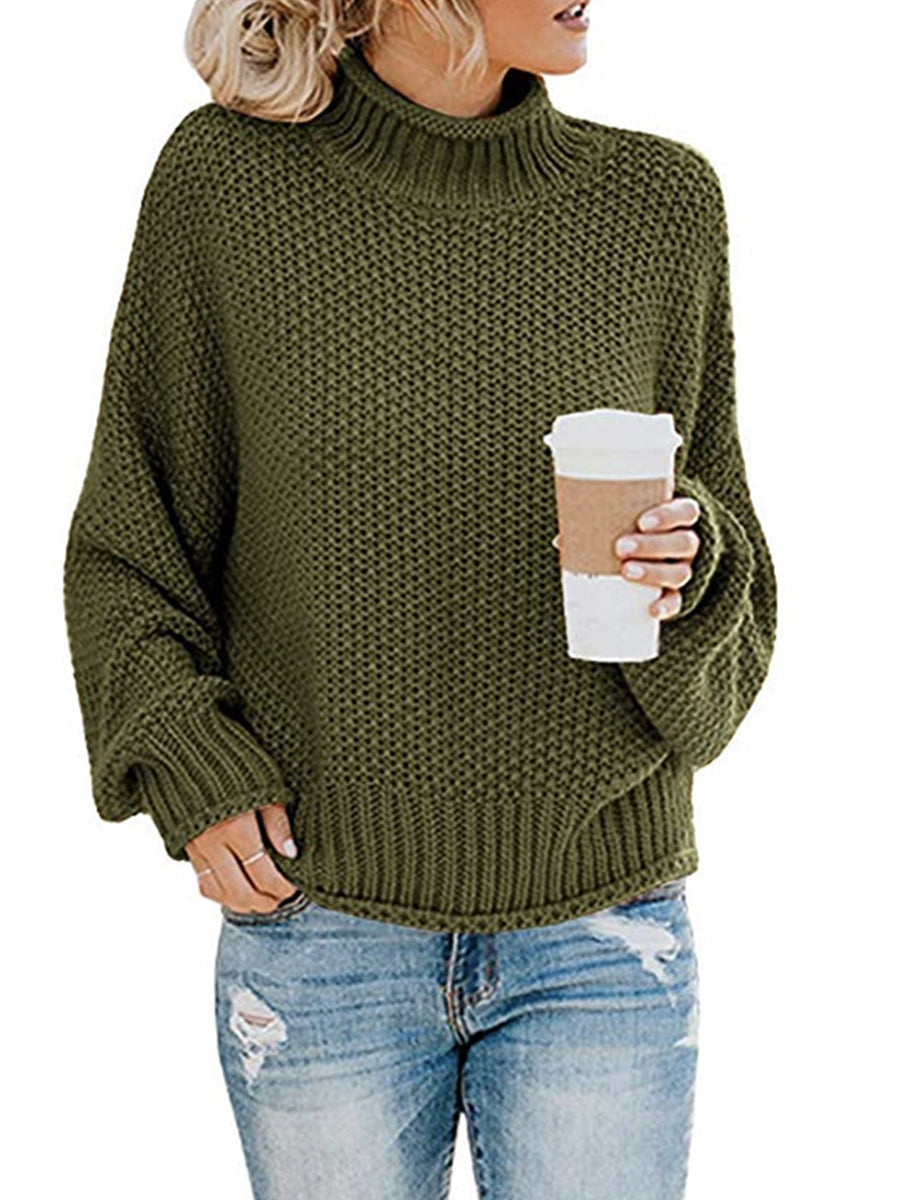 Turtleneck Dropped Shoulder Sweater - OCEANE