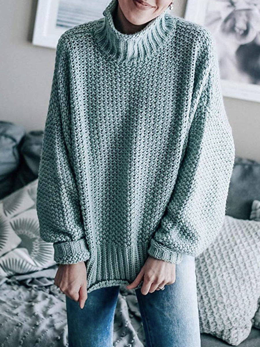 Turtleneck Dropped Shoulder Sweater - OCEANE