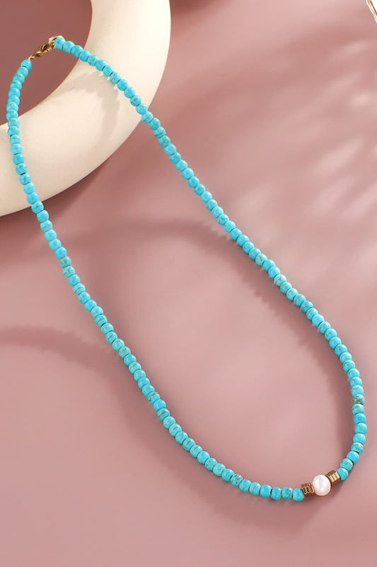 Turquoise & Pearl Necklace - OCEANE