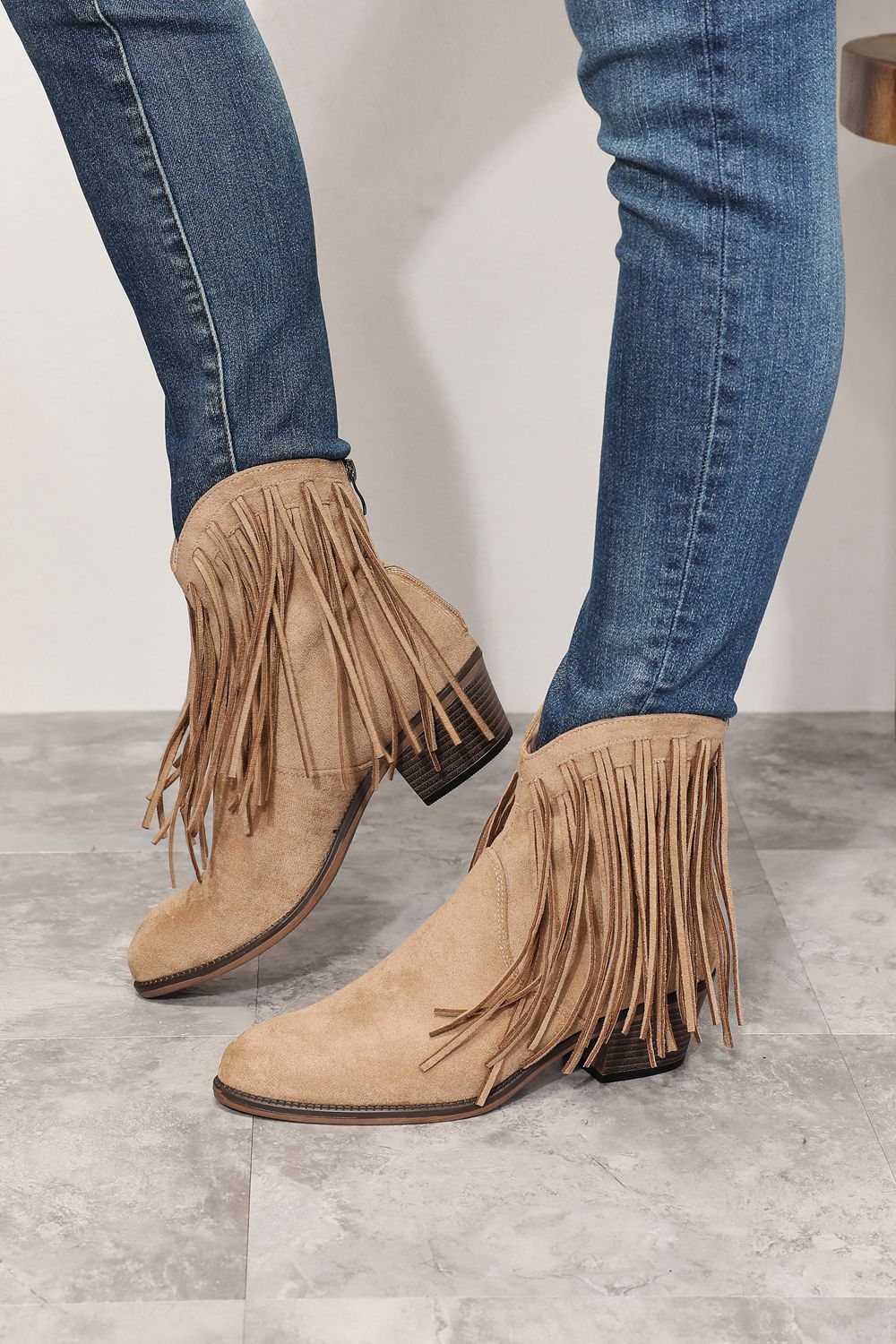 Legend Women's Fringe Cowboy Western Ankle Boots - OCEANE