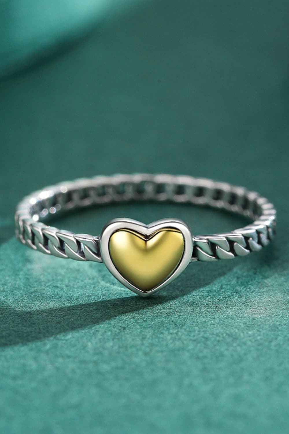 925 Sterling Silver Single Heart Ring - OCEANE