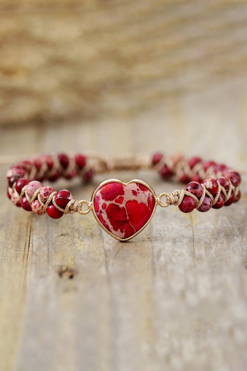 Handmade Heart Shape Natural Stone Bracelet - OCEANE