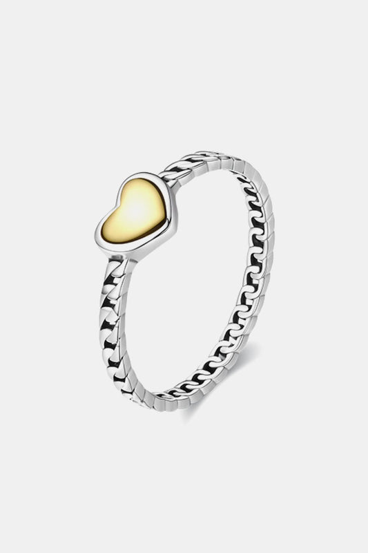 925 Sterling Silver Single Heart Ring - OCEANE