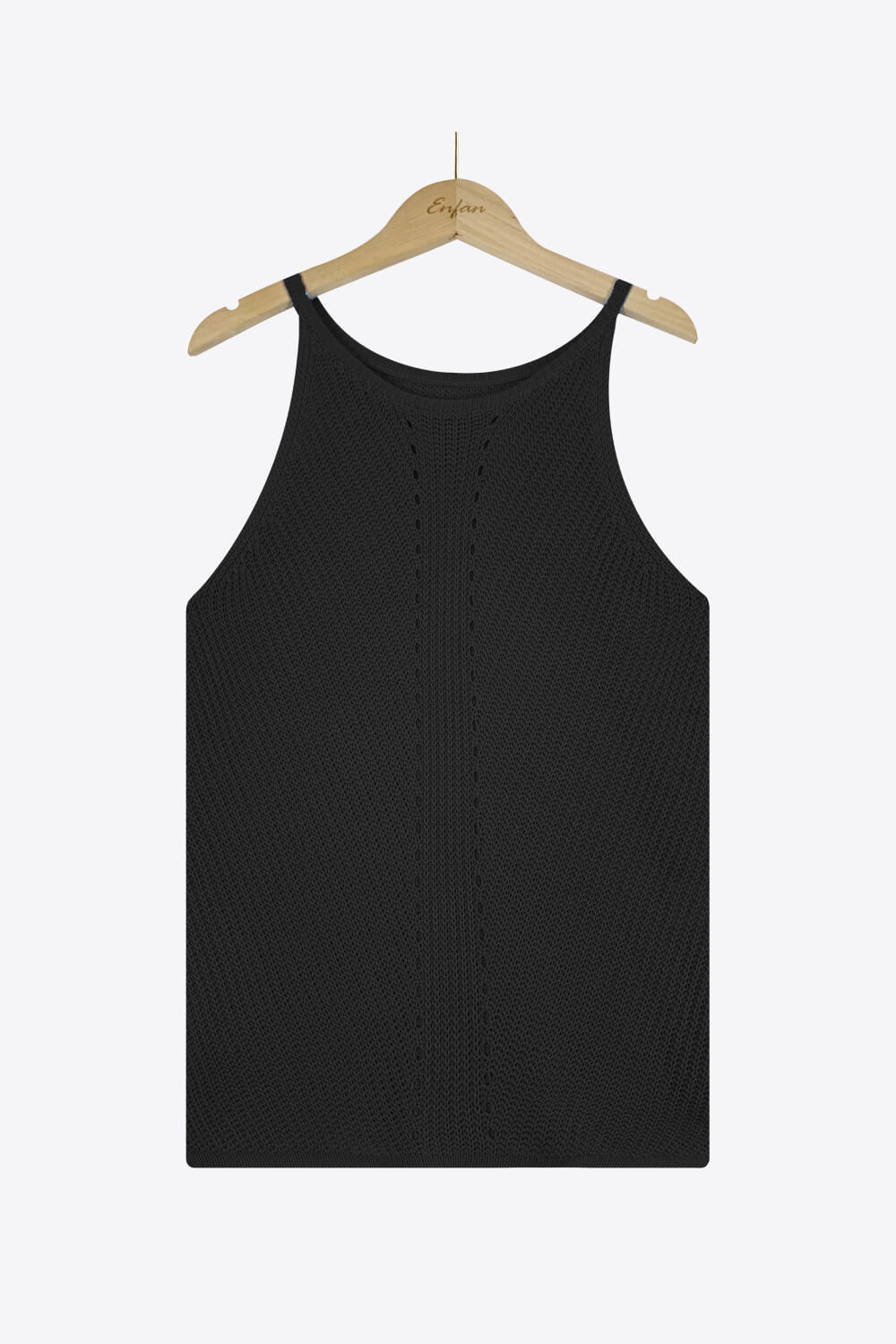 Openwork Grecian Neck Knit Tank Top - OCEANE