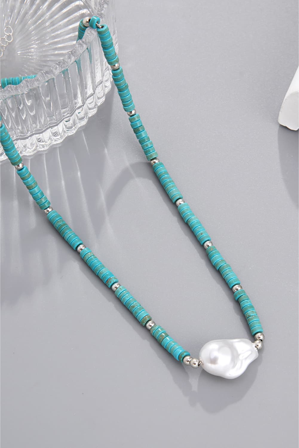 Turquoise & Pearl Necklace - OCEANE