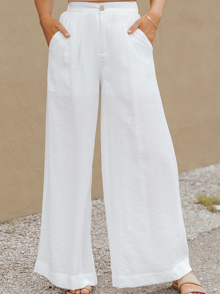 Wide Leg Buttoned Pants - OCEANE