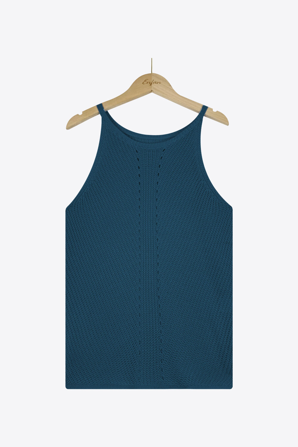 Openwork Grecian Neck Knit Tank Top - OCEANE