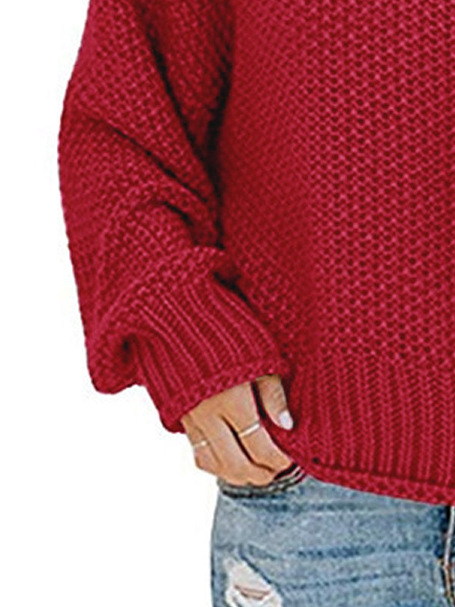 Turtleneck Dropped Shoulder Sweater - OCEANE