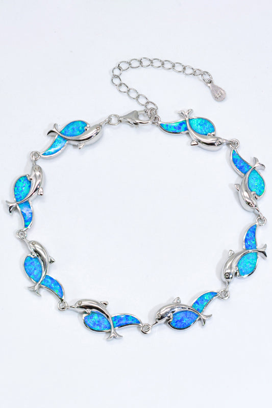 Opal Dolphin 925 Sterling Silver Bracelet - OCEANE