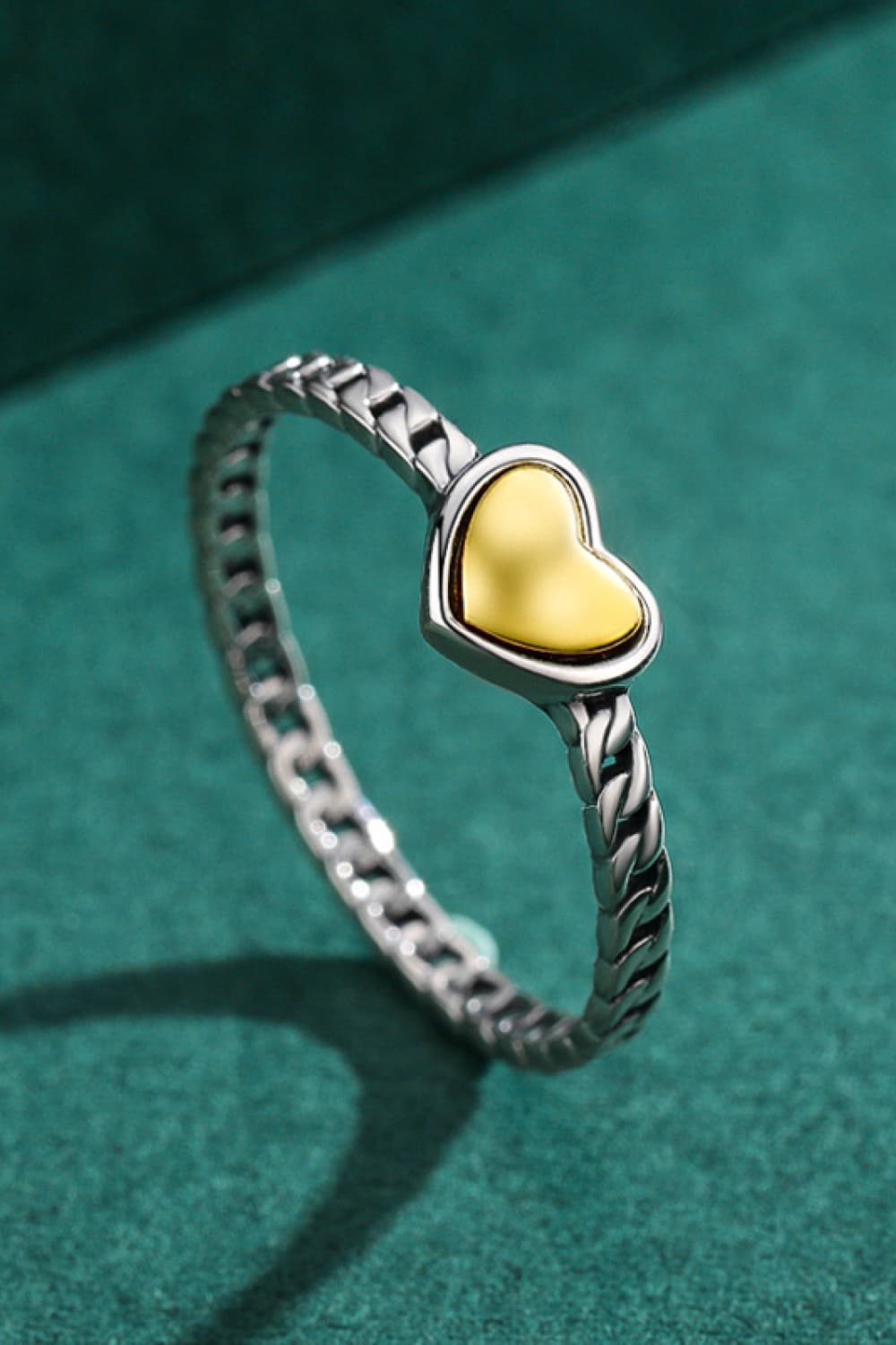 925 Sterling Silver Single Heart Ring - OCEANE