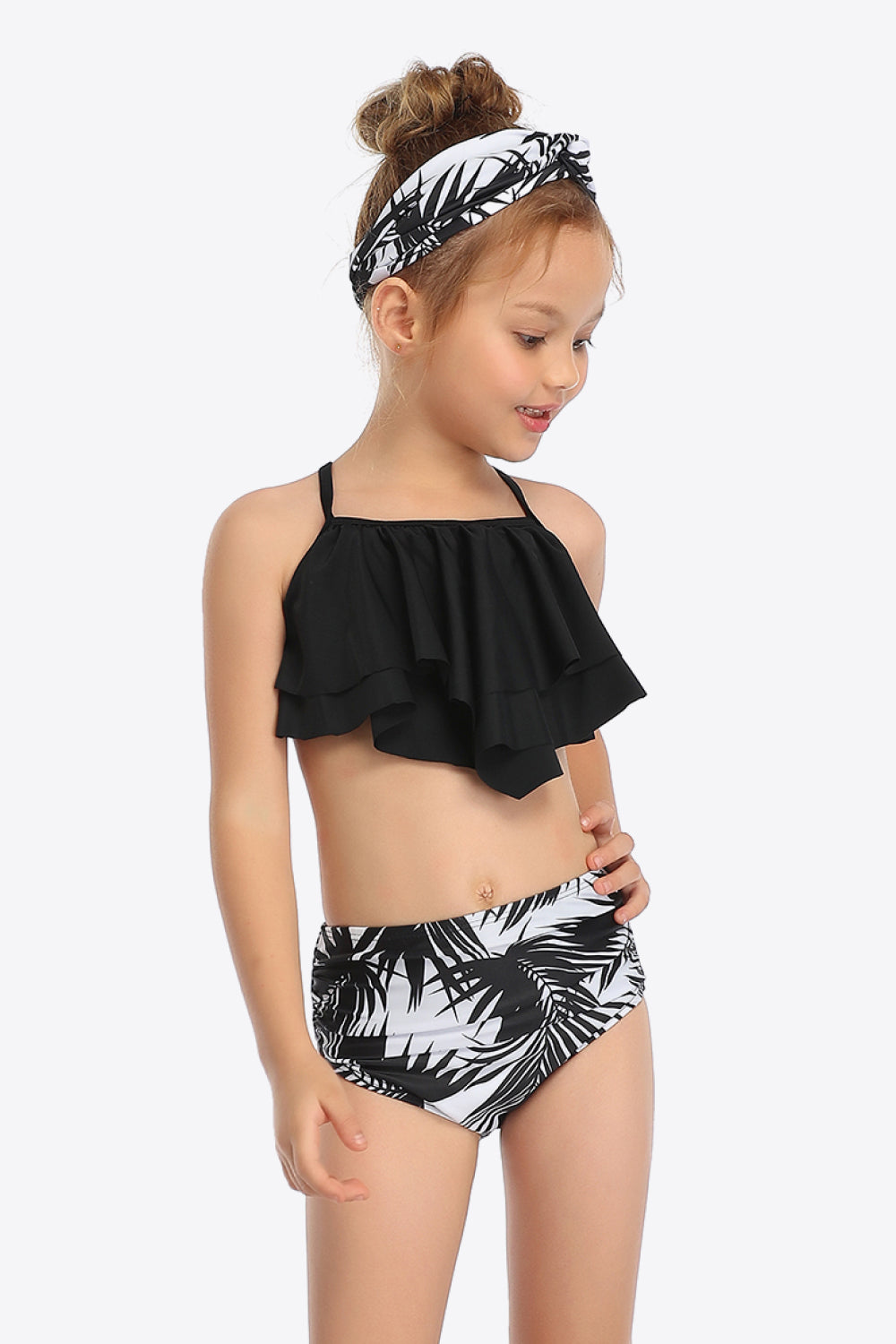 Printed Crisscross Layered Two-Piece Swim Set - OCEANE