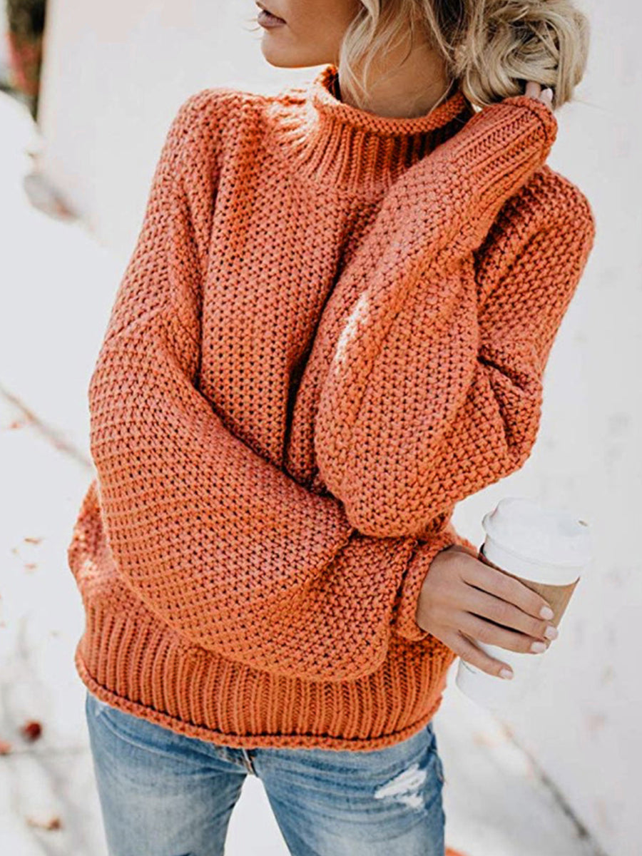 Turtleneck Dropped Shoulder Sweater - OCEANE