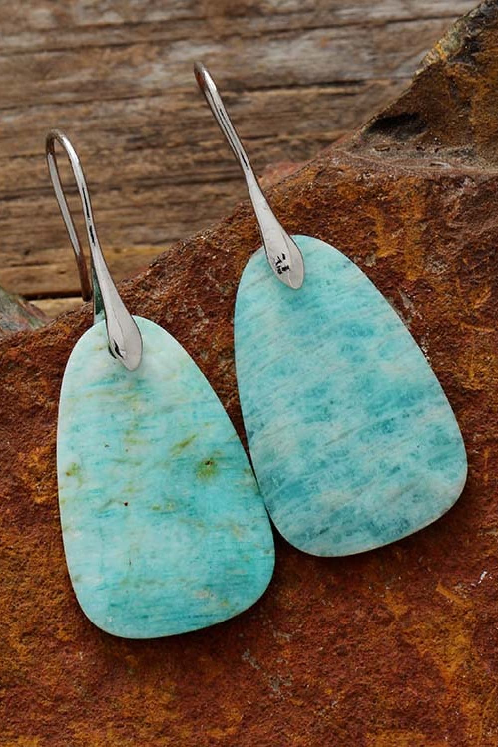 Natural Stone Dangle Earrings - OCEANE