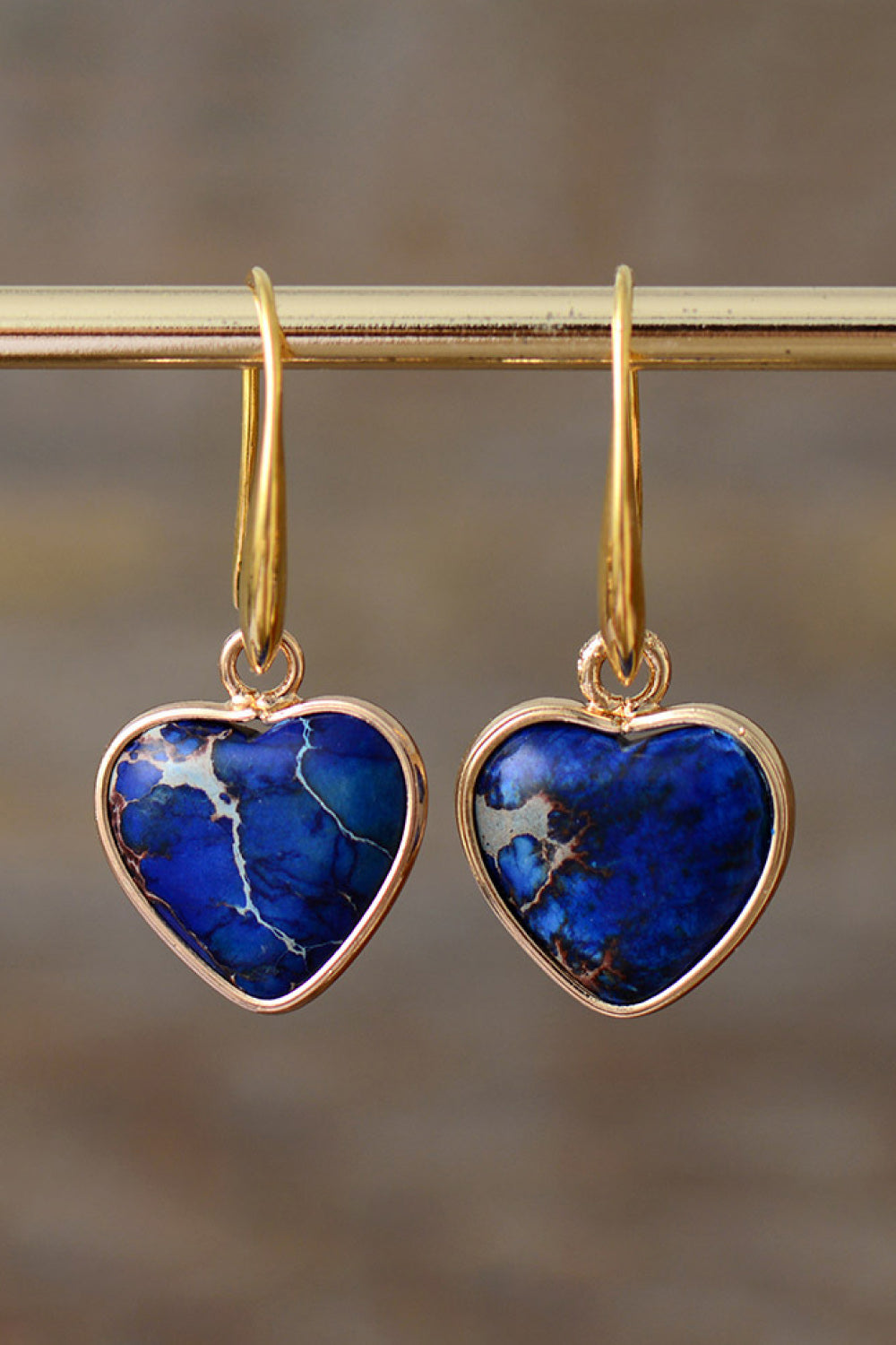 Imperial Jasper Heart Earrings - OCEANE