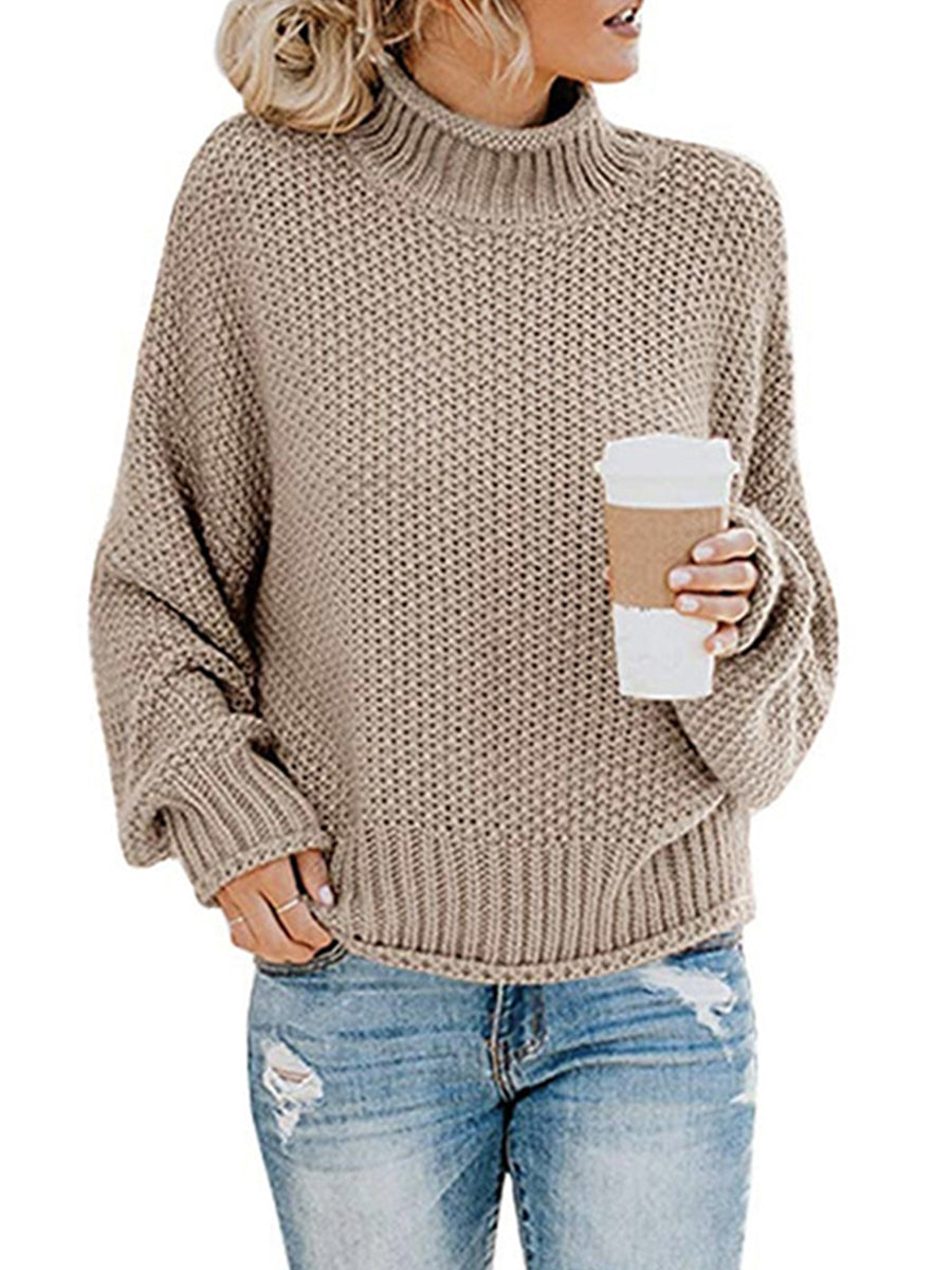 Turtleneck Dropped Shoulder Sweater - OCEANE