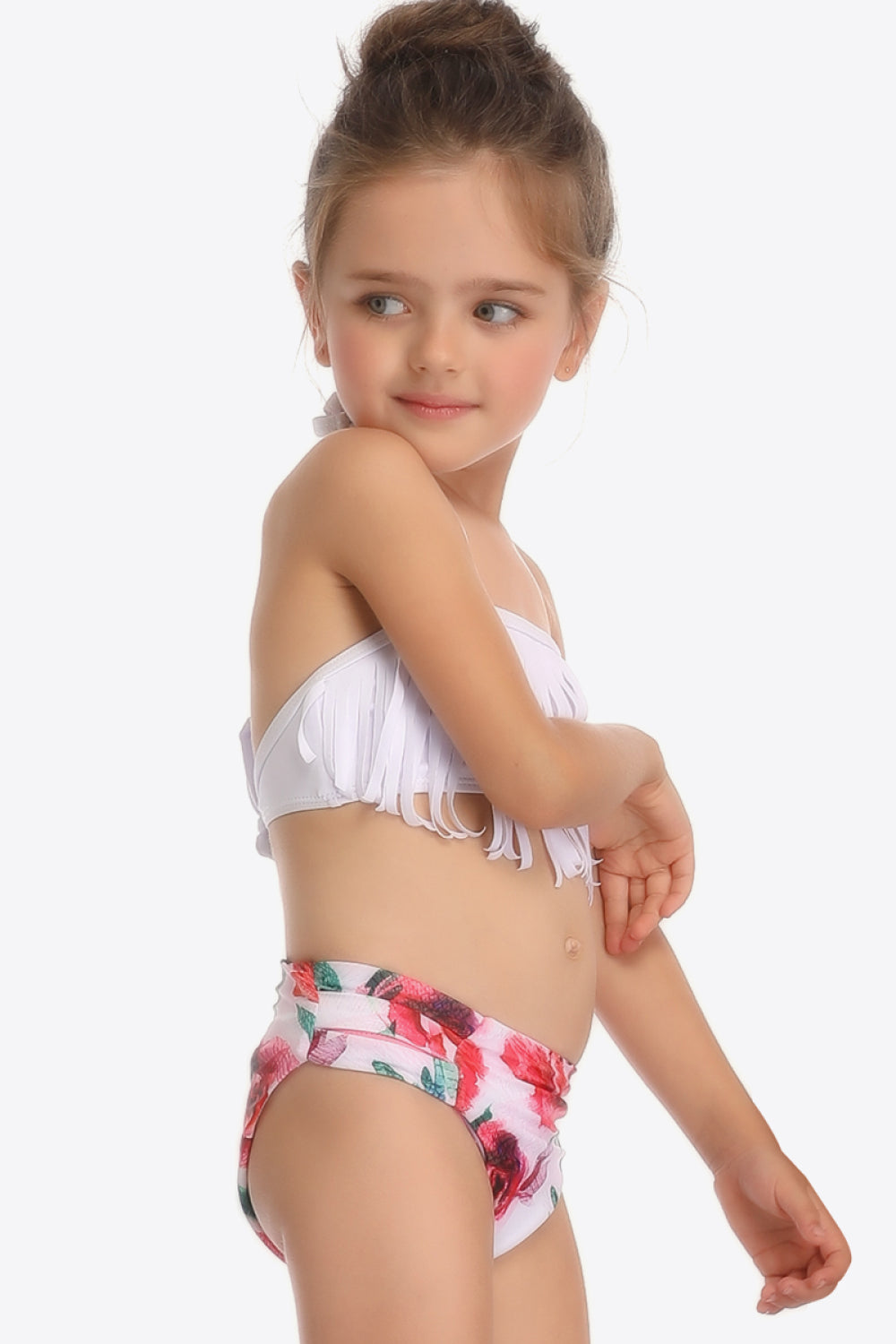 Printed Halter Neck Fringed Two-Piece Swim Set 4T, 5T, 6, 7, 8, 9 - OCEANE