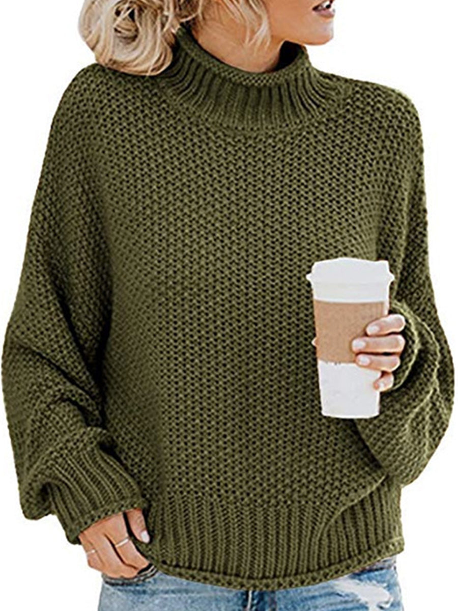 Turtleneck Dropped Shoulder Sweater - OCEANE