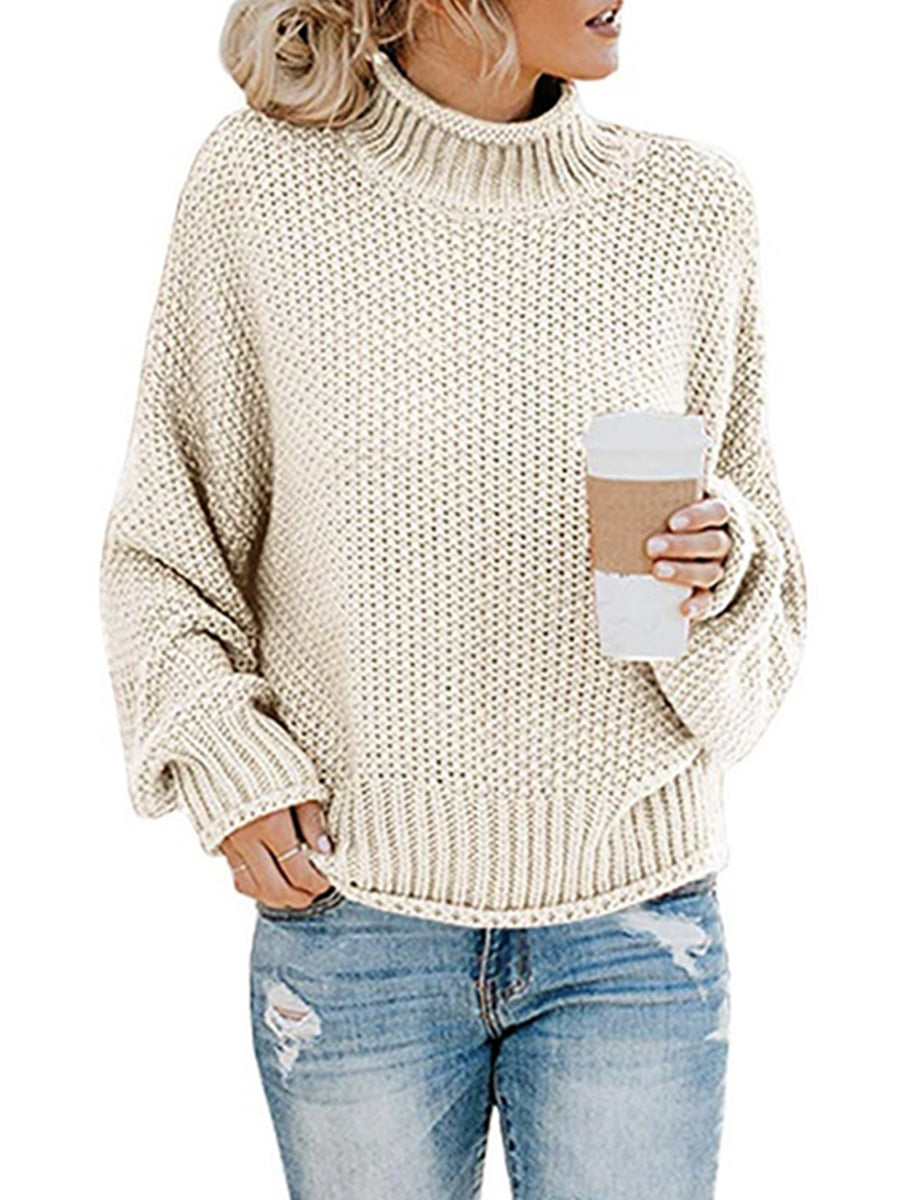 Turtleneck Dropped Shoulder Sweater - OCEANE