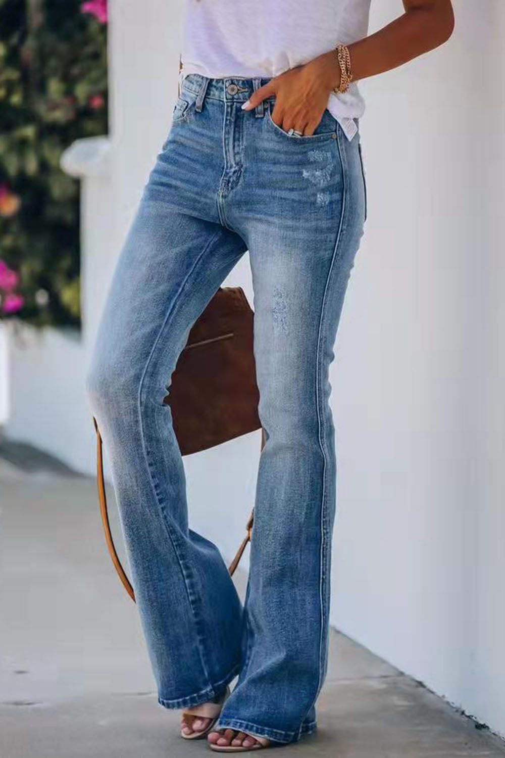 Buttoned Long Jeans - OCEANE