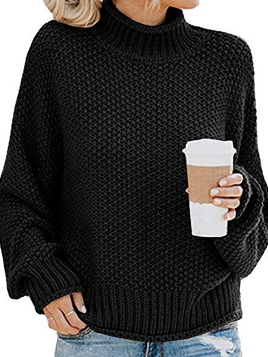 Turtleneck Dropped Shoulder Sweater - OCEANE