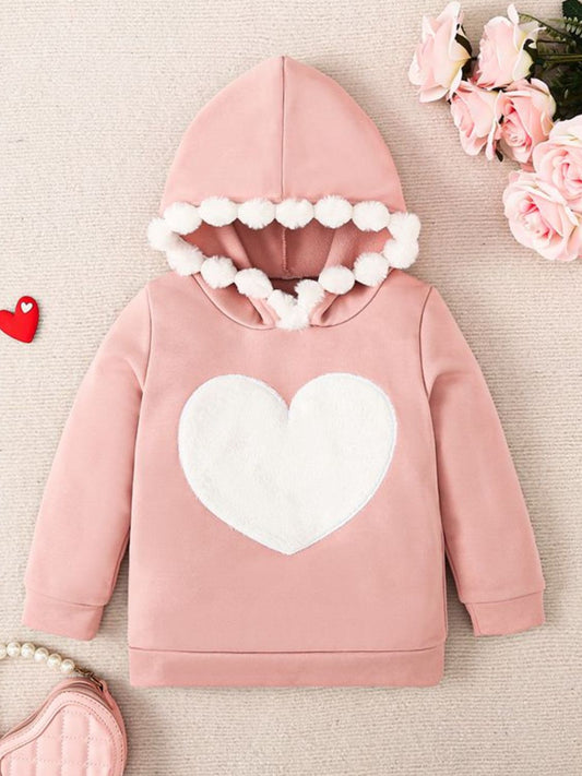 Heart Love Chic Luxury Kids Hooded Sweatshirt Girls 4T, 5T, 6, & 7 - OCEANE