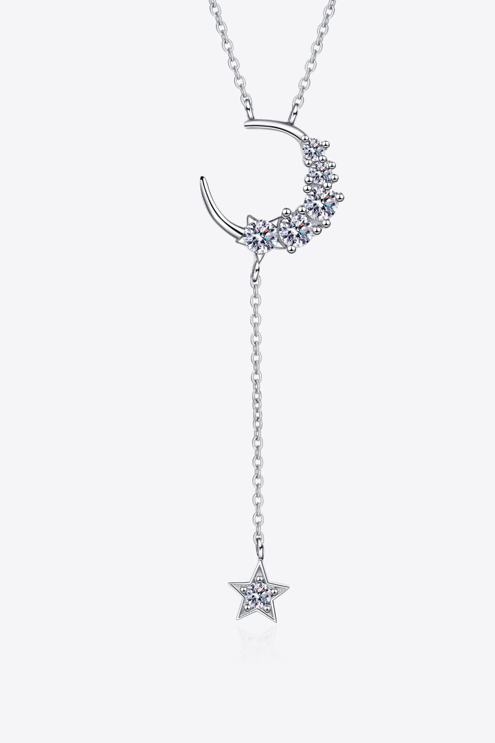 Star & Moon Moissanite Necklace - OCEANE