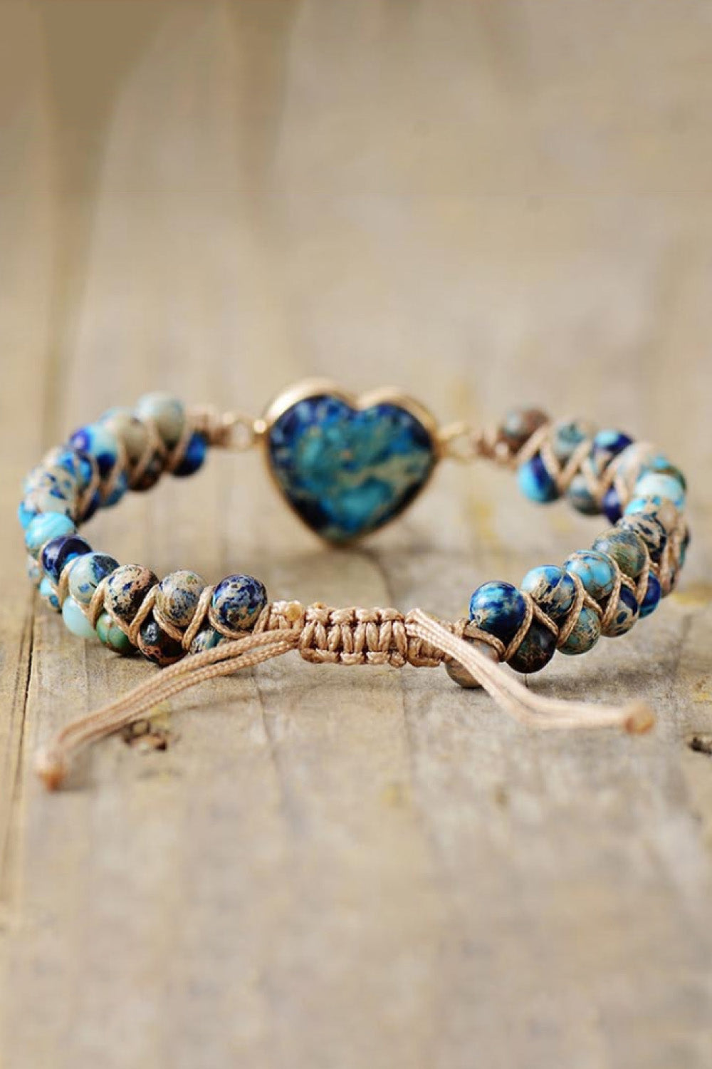 Handmade Heart Shape Natural Stone Bracelet - OCEANE