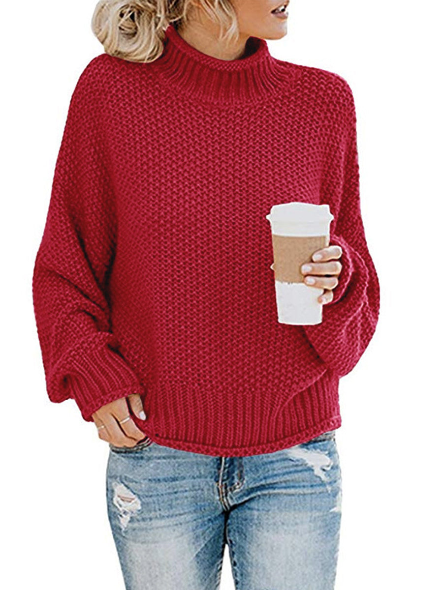 Turtleneck Dropped Shoulder Sweater - OCEANE